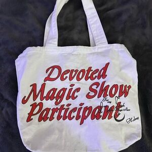 Hasley’s “Devoted Magic Show Participant” White Tote Bag